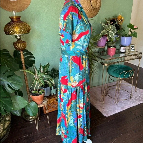 Hutch * Tropical Floral Print Maxi Dress * SZ S - Picture 2 of 5